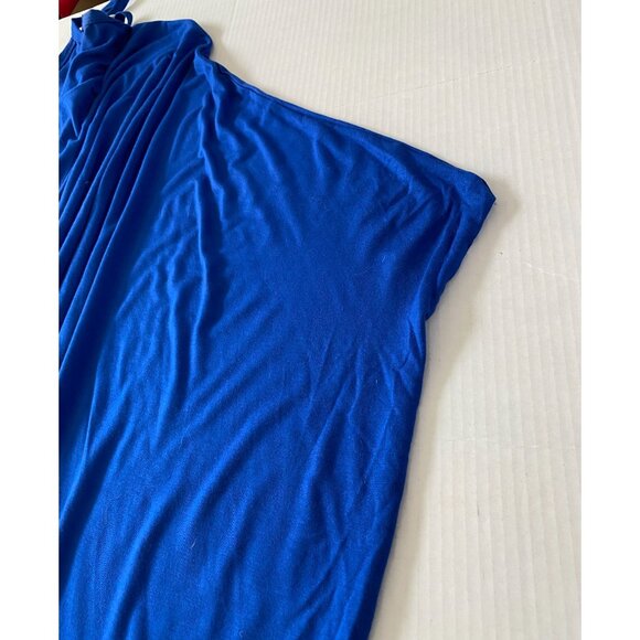 Urion Womens Royal Blue Spaghetti Strip Asymmetrical Maxi Dress/Coverup Size 2X - Picture 7 of 9